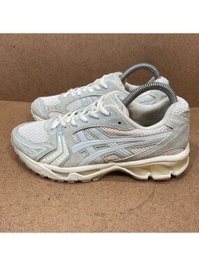 Asics Womens Gel-Kayano 14 White Smoke Grey Running Shoes Size 7 Suede & Mesh